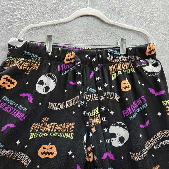 Disney Women Sleepwear Large Black Nightmare Before Christmas Pajama Pant Jogger - Picture 12 of 13
